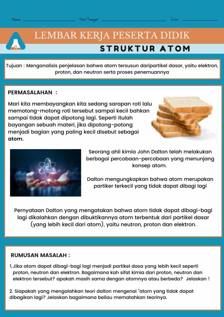 Lkpd Kimia Kelas 10 Materi Struktur Atom 0357